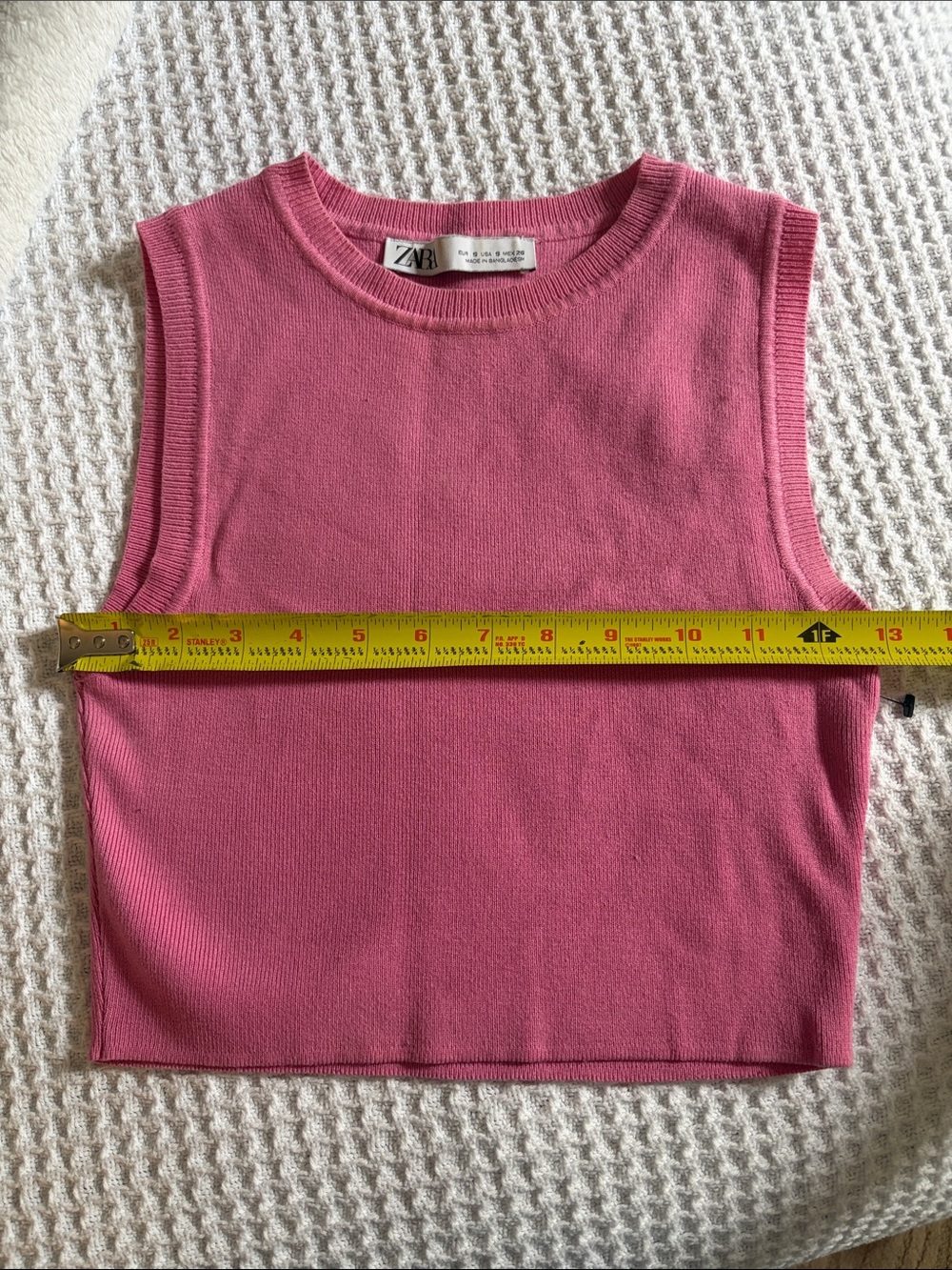 Zara Rose Pink Knit Sleeveless Crop Tank-w/ free tan Zara top included - Picture 2 of 13